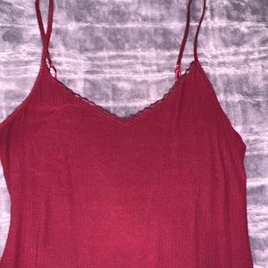 Burgundy Lace Trim Cami